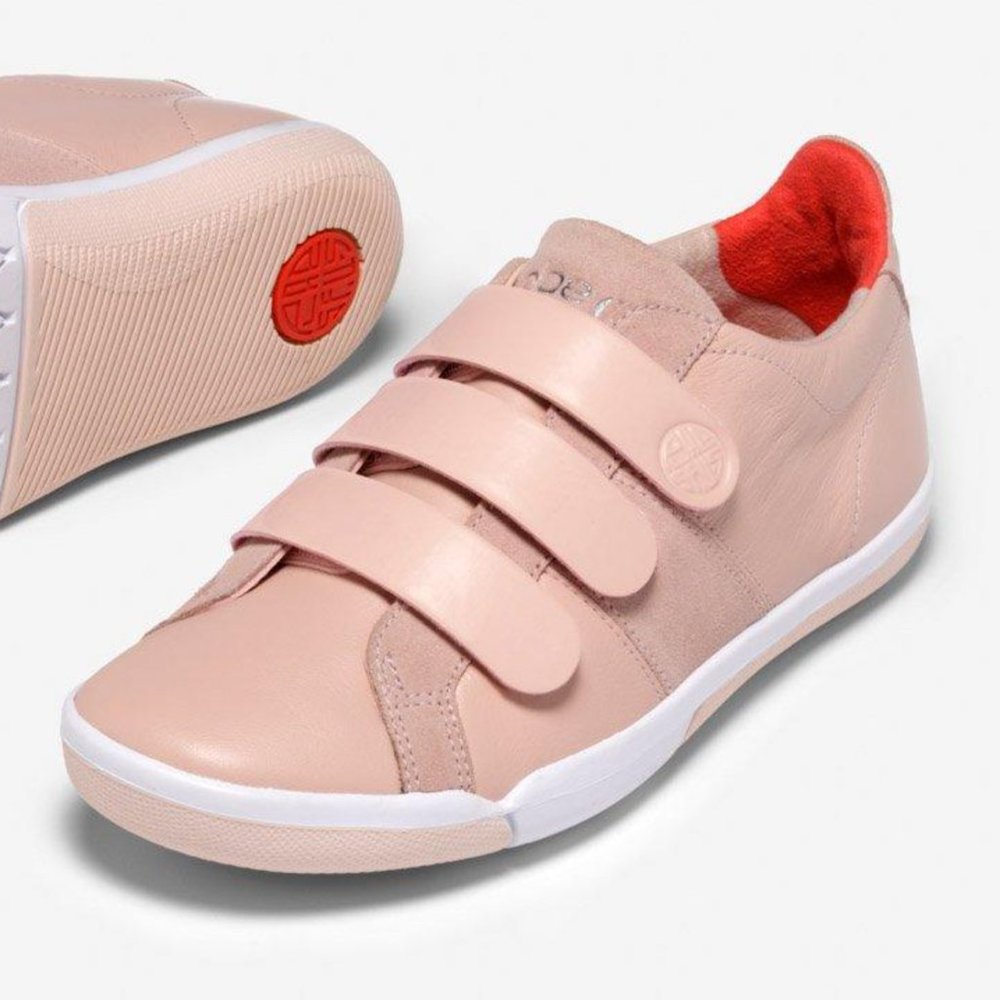 NWT Plae Larkin Cameo Rose Leather Suede Velcro Sneakers 8.5